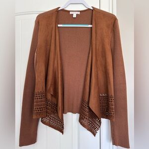 Westport Copper Brown Open Front Cardigan